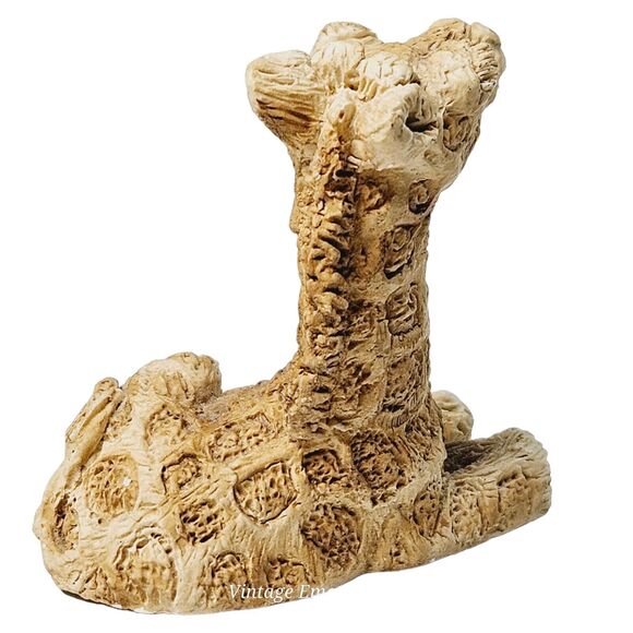 Vtg Baby Speckled Giraffe Brown Colored Animal Figurine Stone Critter Littles - Picture 2 of 9